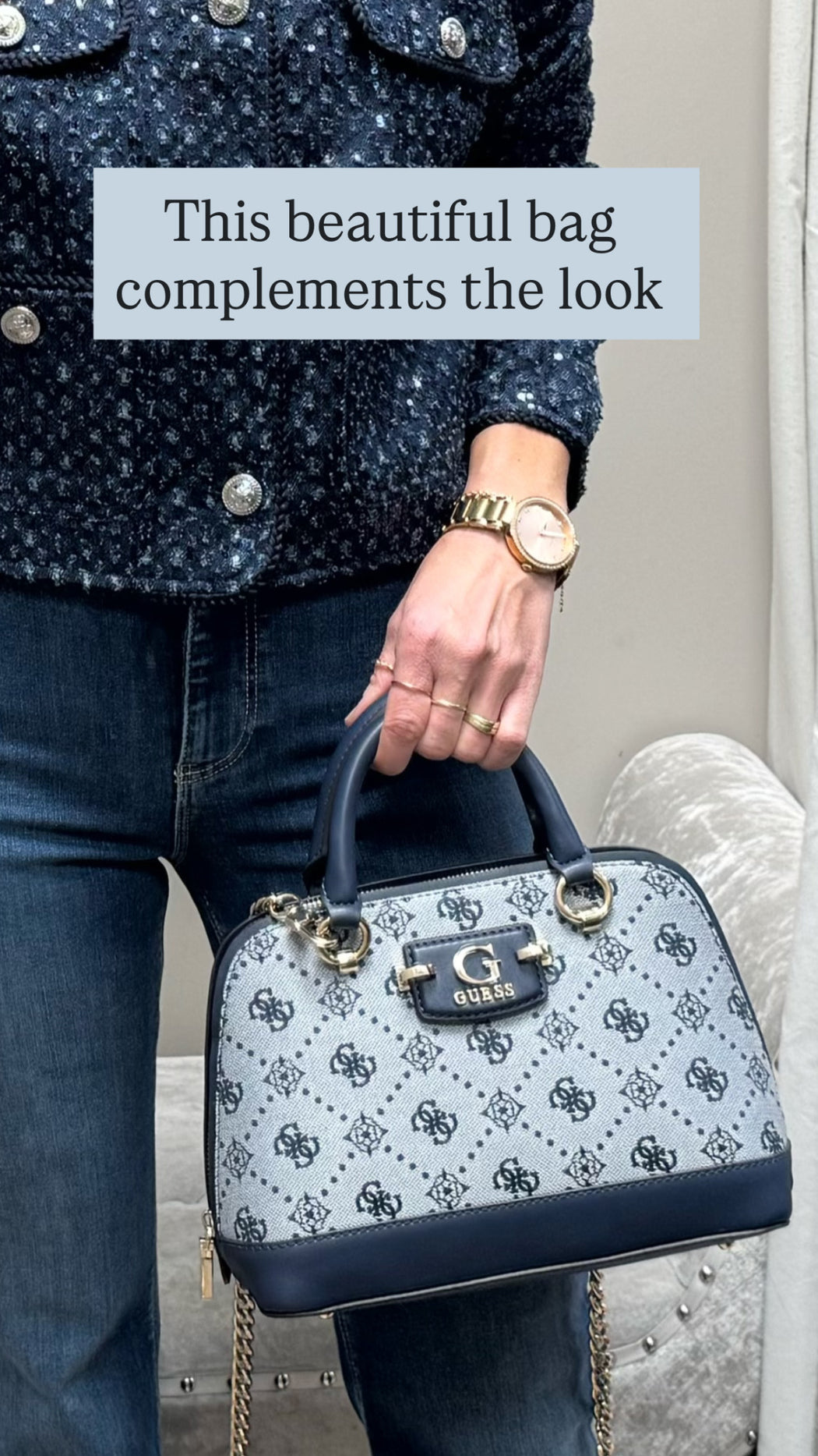 Guess Navy logo NEDA Bag JP965405