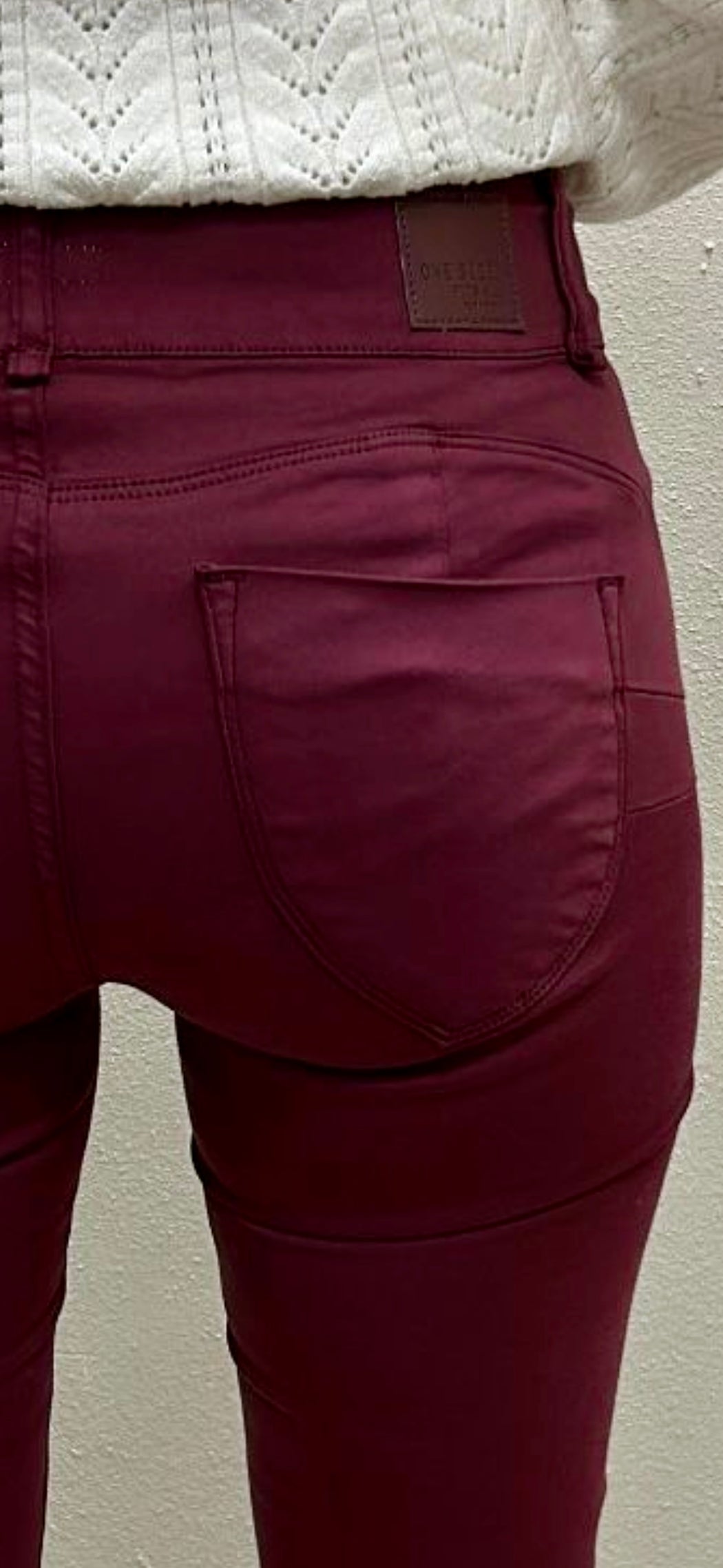 One size wine double up jeans