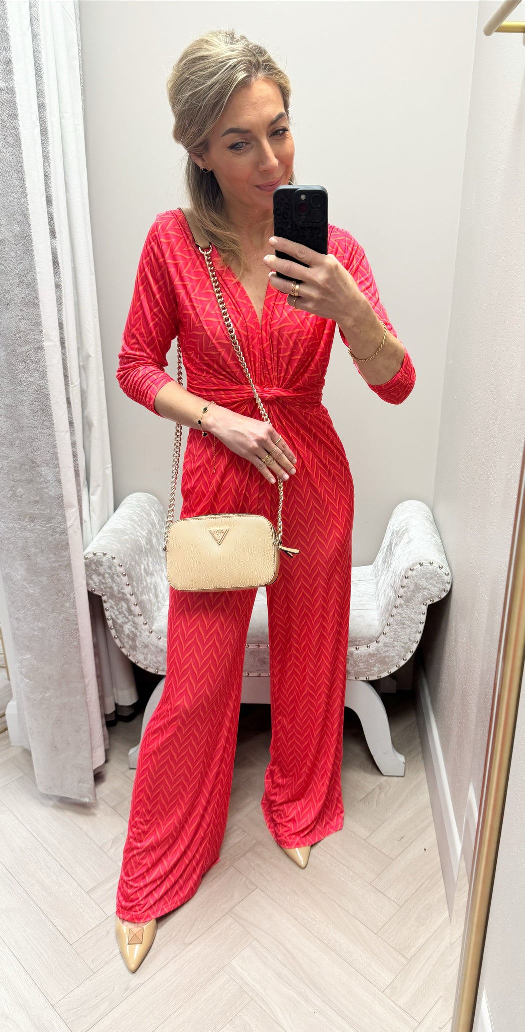 CORAL PRINT SOPHIA JUMPSUIT