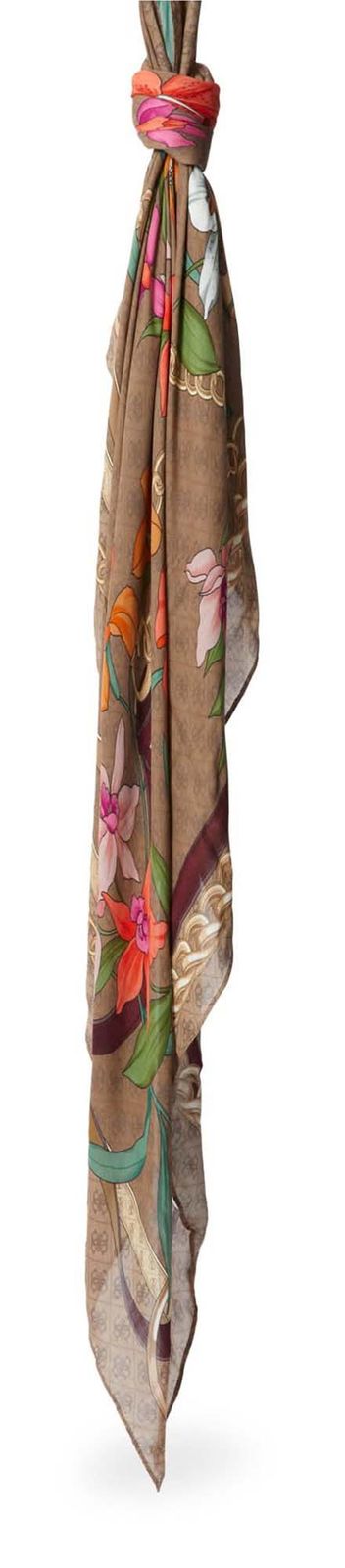 Guess brown 4G Logo Floral Kefiah aw5346pol03-bRO