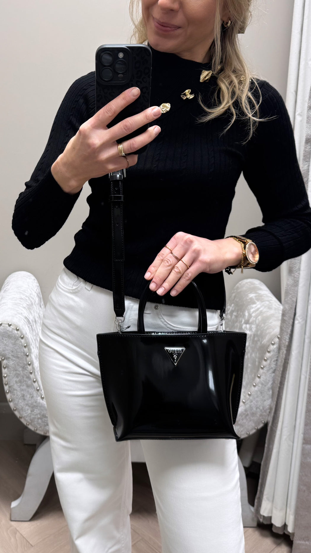 Guess arnela mini black bag NY949675