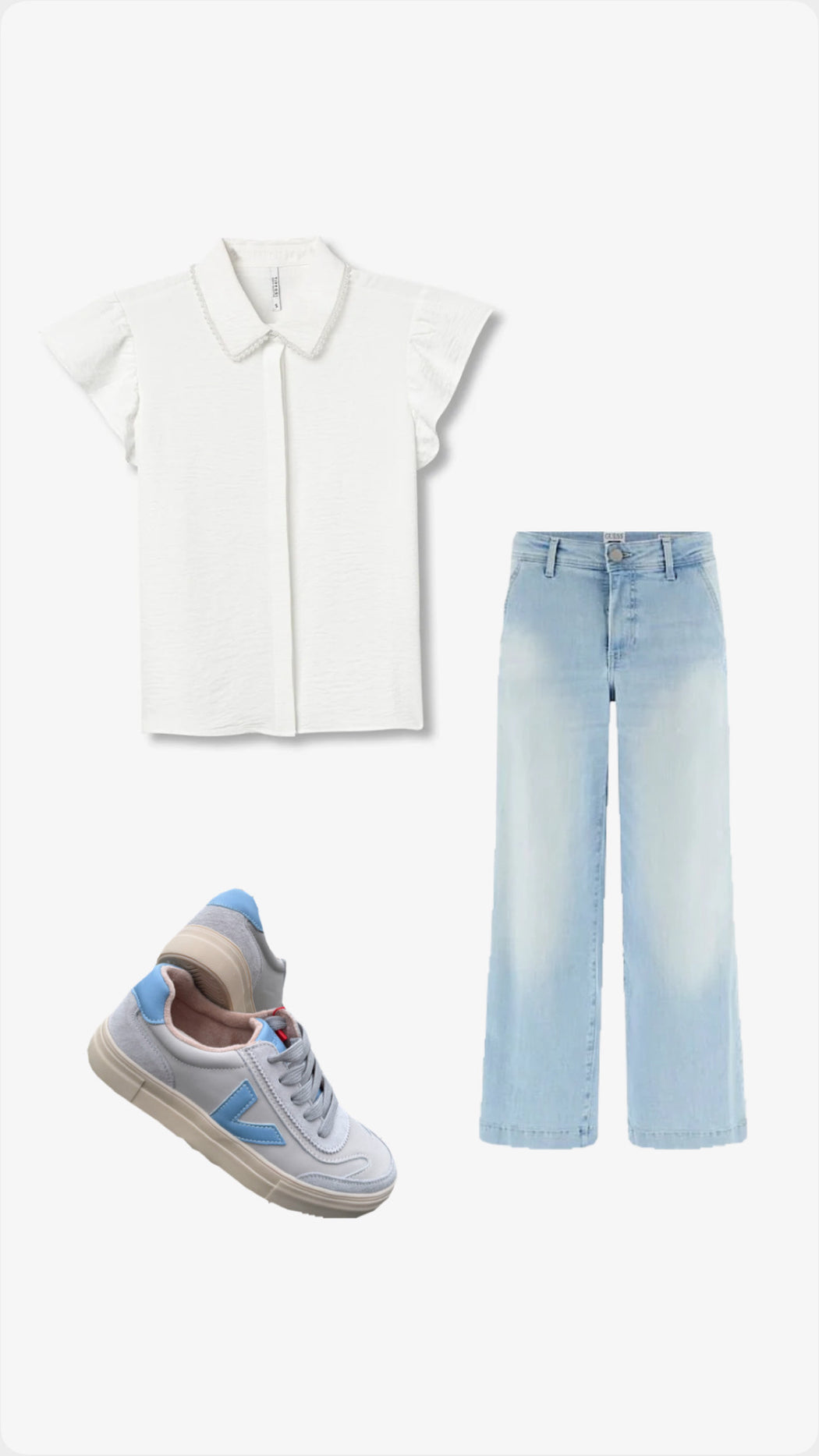 Guess Zoya wide leg crop denims