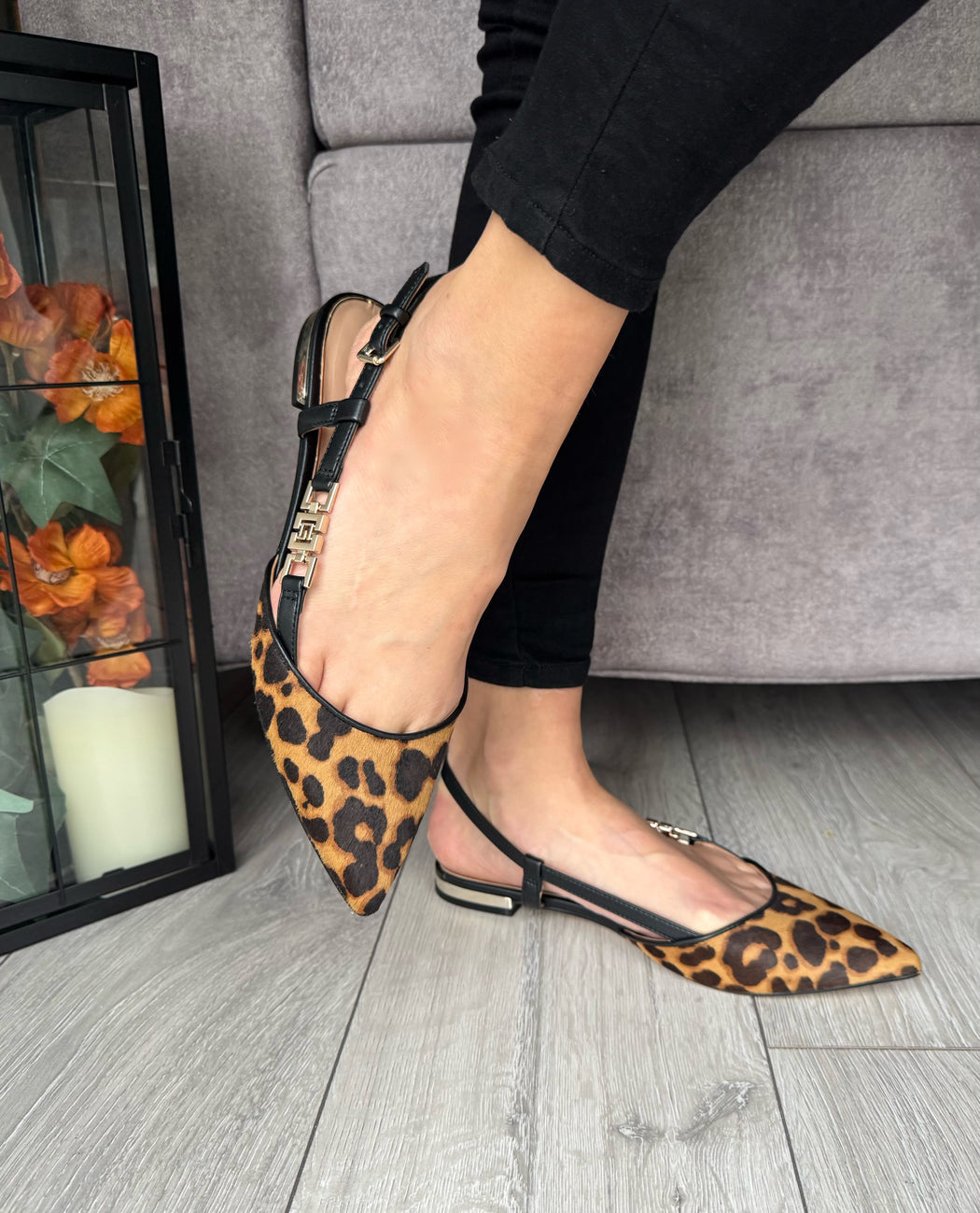 Guess Animal print sling backs FLTFRYLEP05