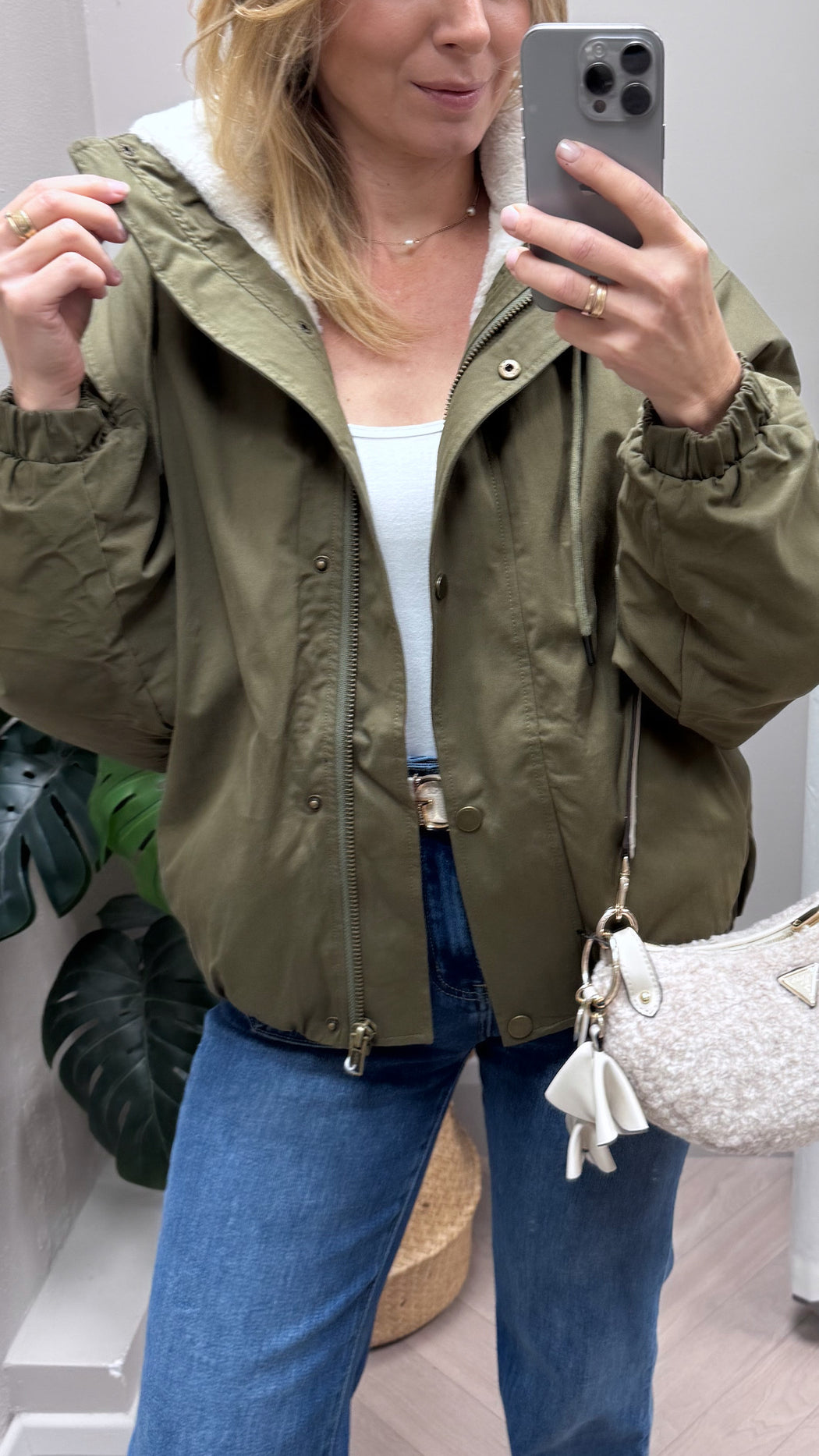 Goose fur lined jacket