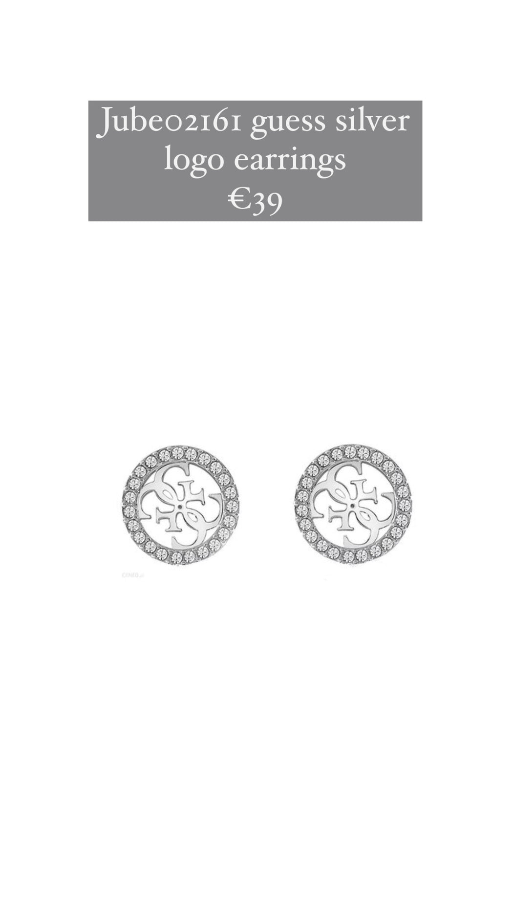 Jube02161 guess silver logo earrings