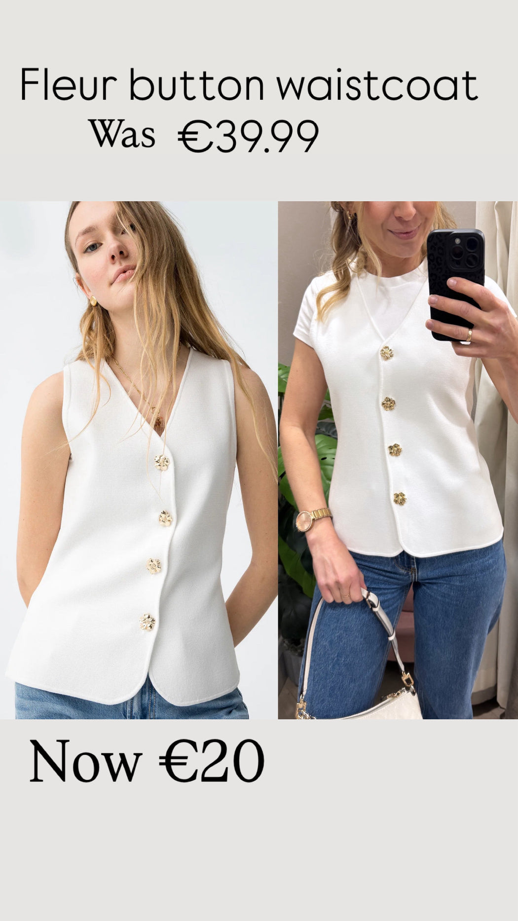 Fleur button waistcoat