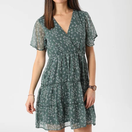 10054794 green floral locura dress