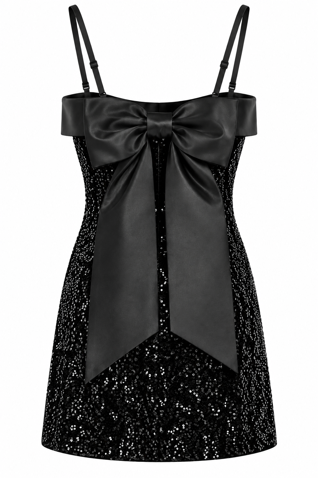 Guess gia mini sequins black dress w6bk45k6923