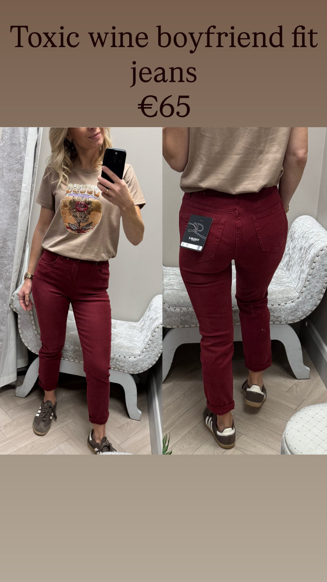 Toxic wine boyfriend fit jeans