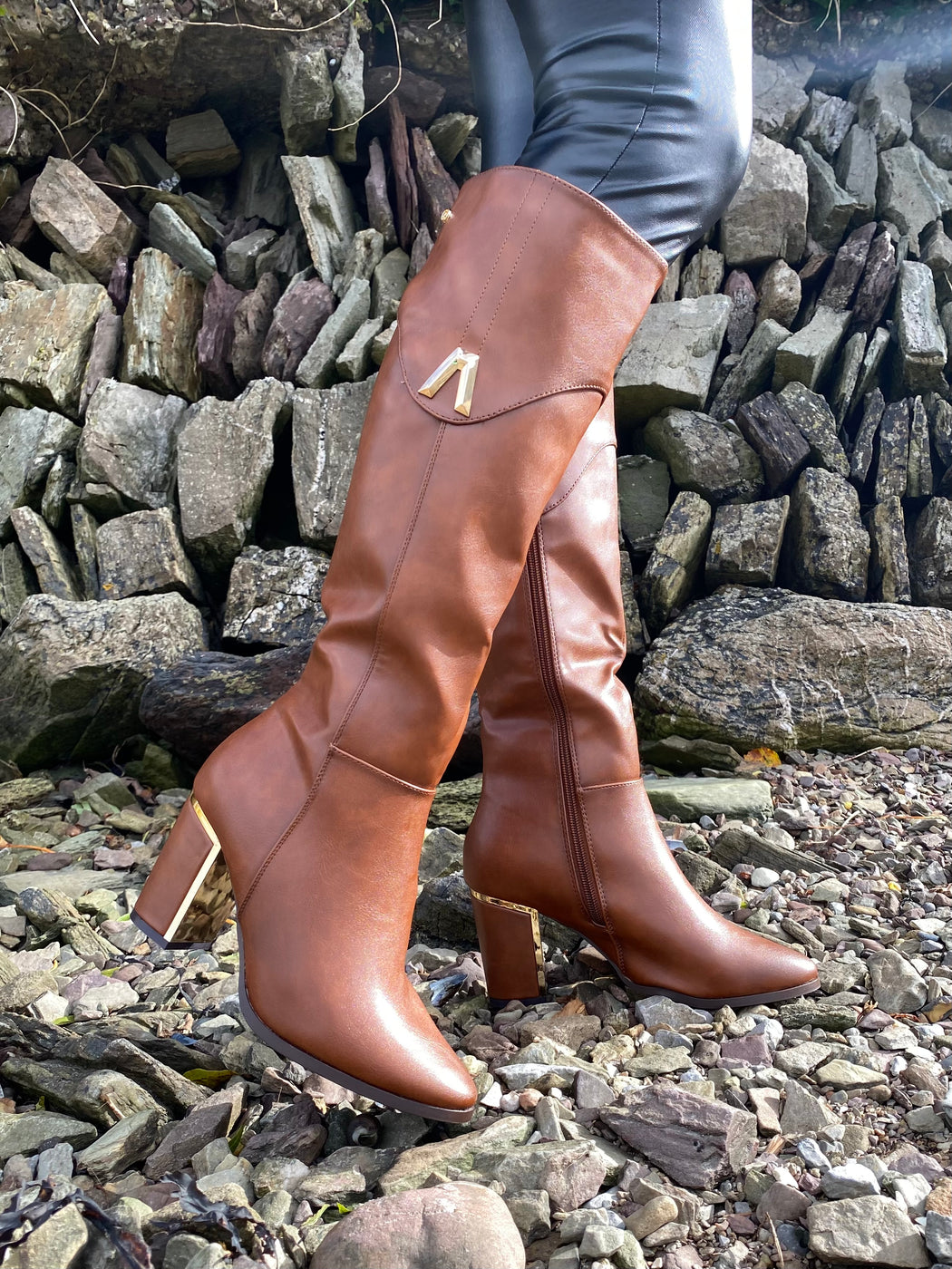 Haffar one driftwood knee high boots