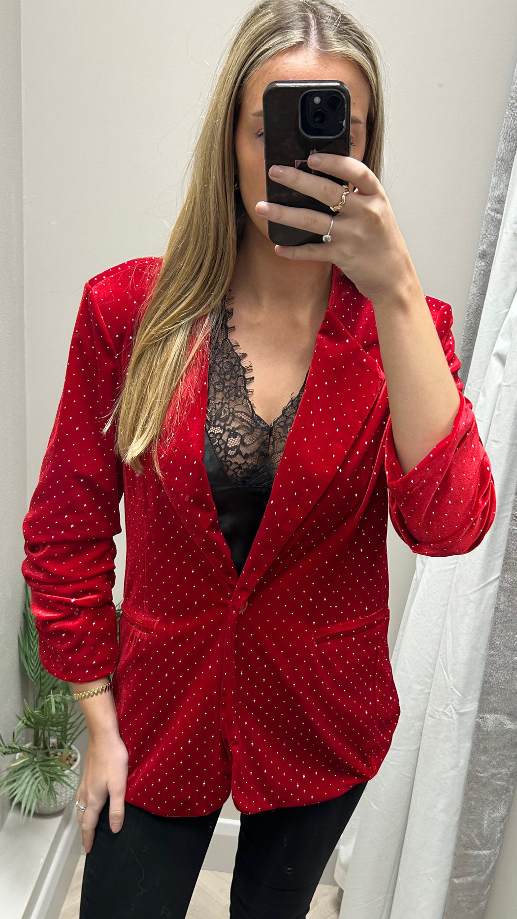 Velvet red ellie blazer