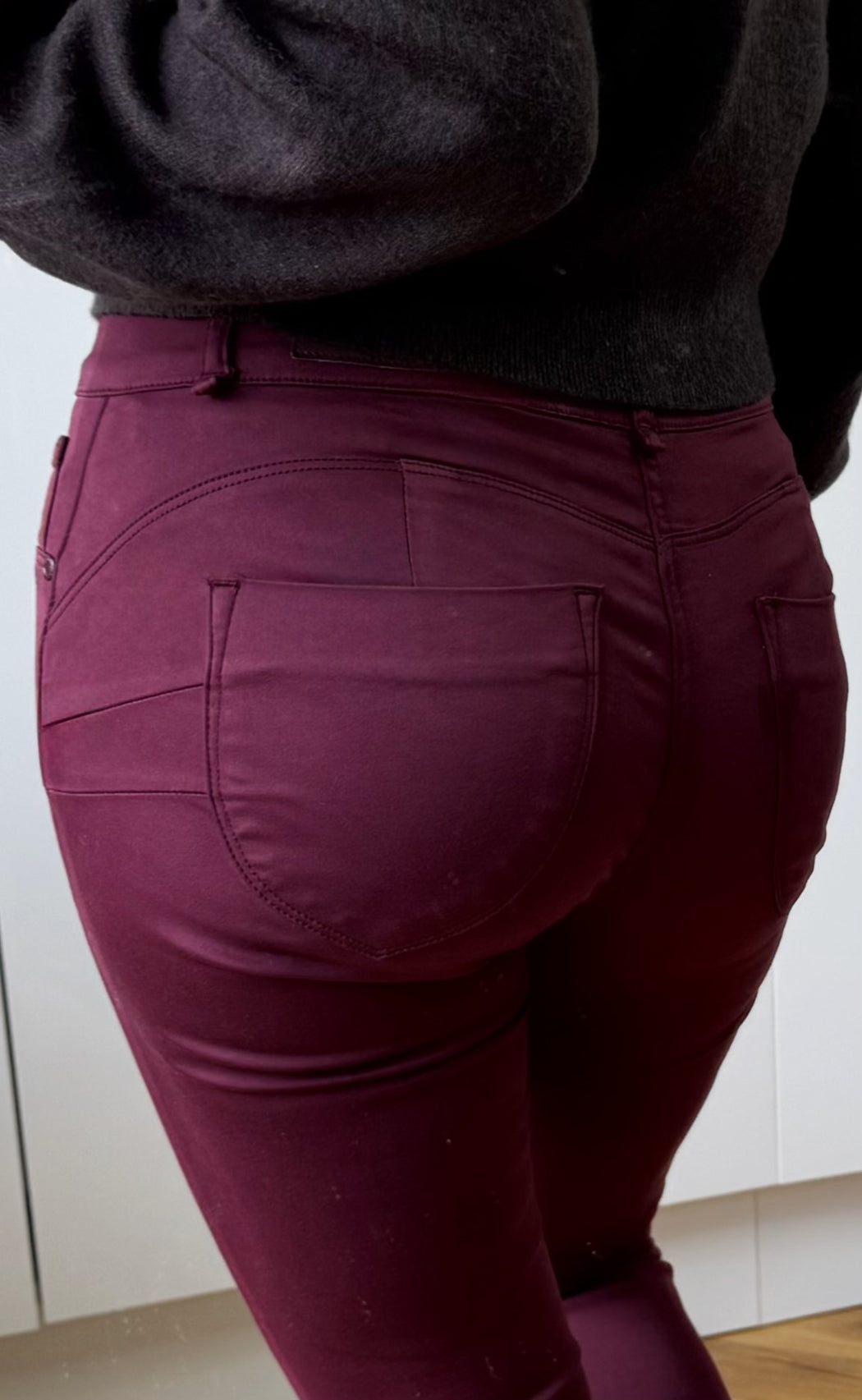 One size wine double up jeans