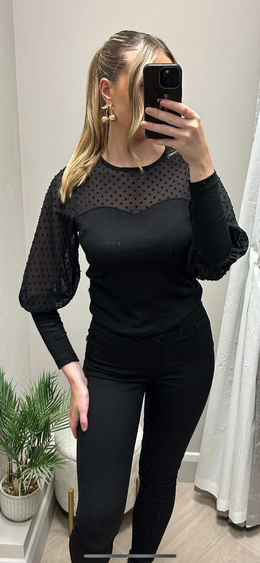 Chicago black mesh top