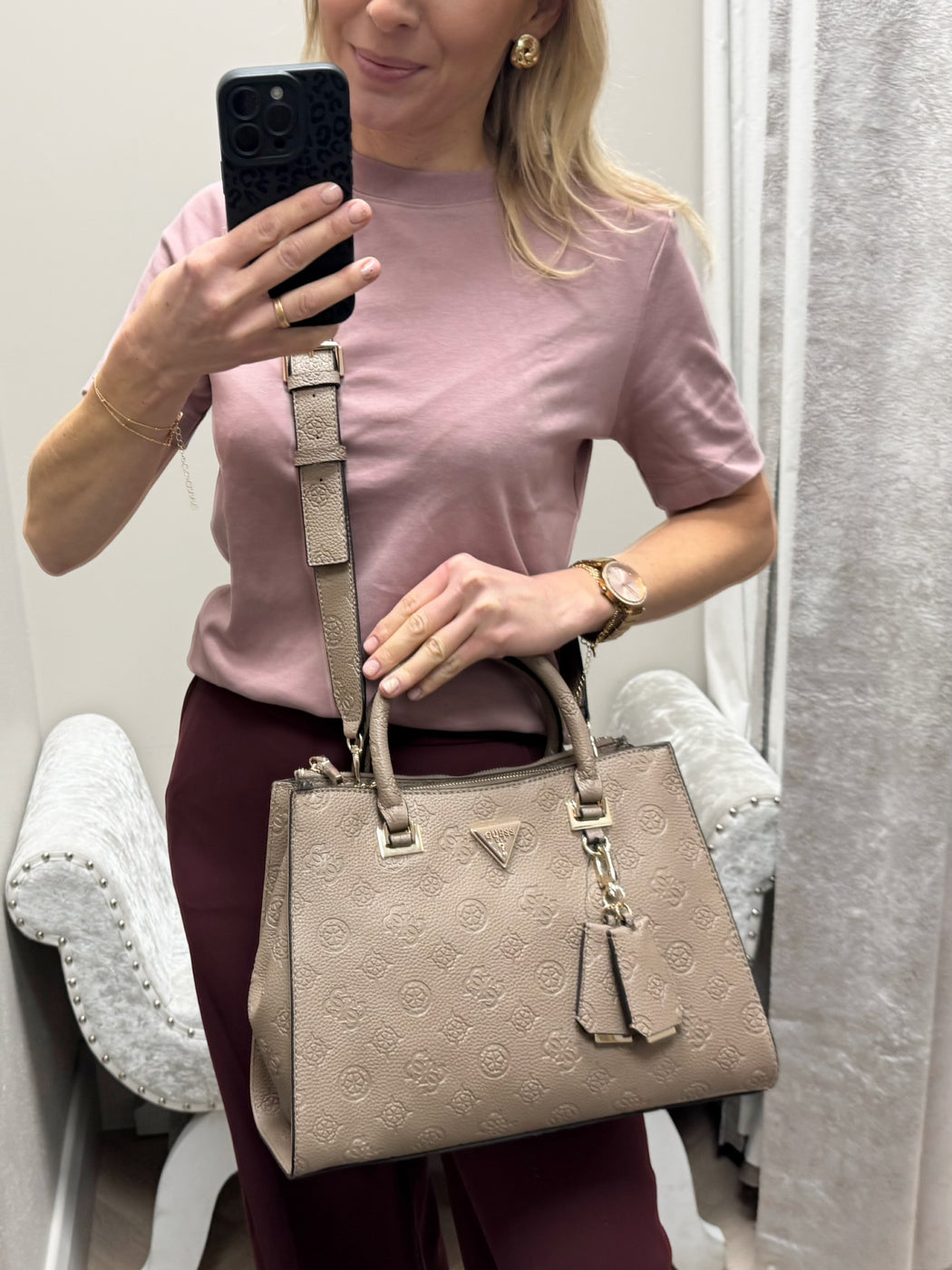 Guess PD988807 DARK TAUPE LOGO CRESIDIA II bag