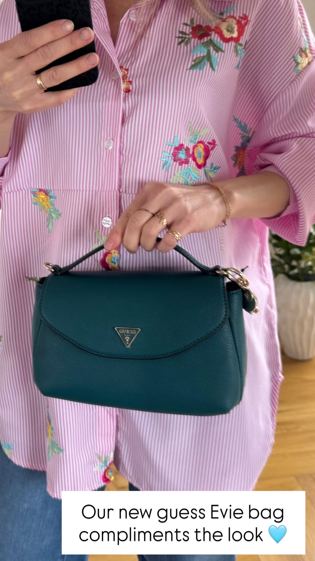 Guess teal Evie crossbody