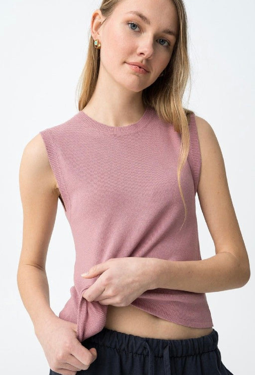 Nancy pink rib knit