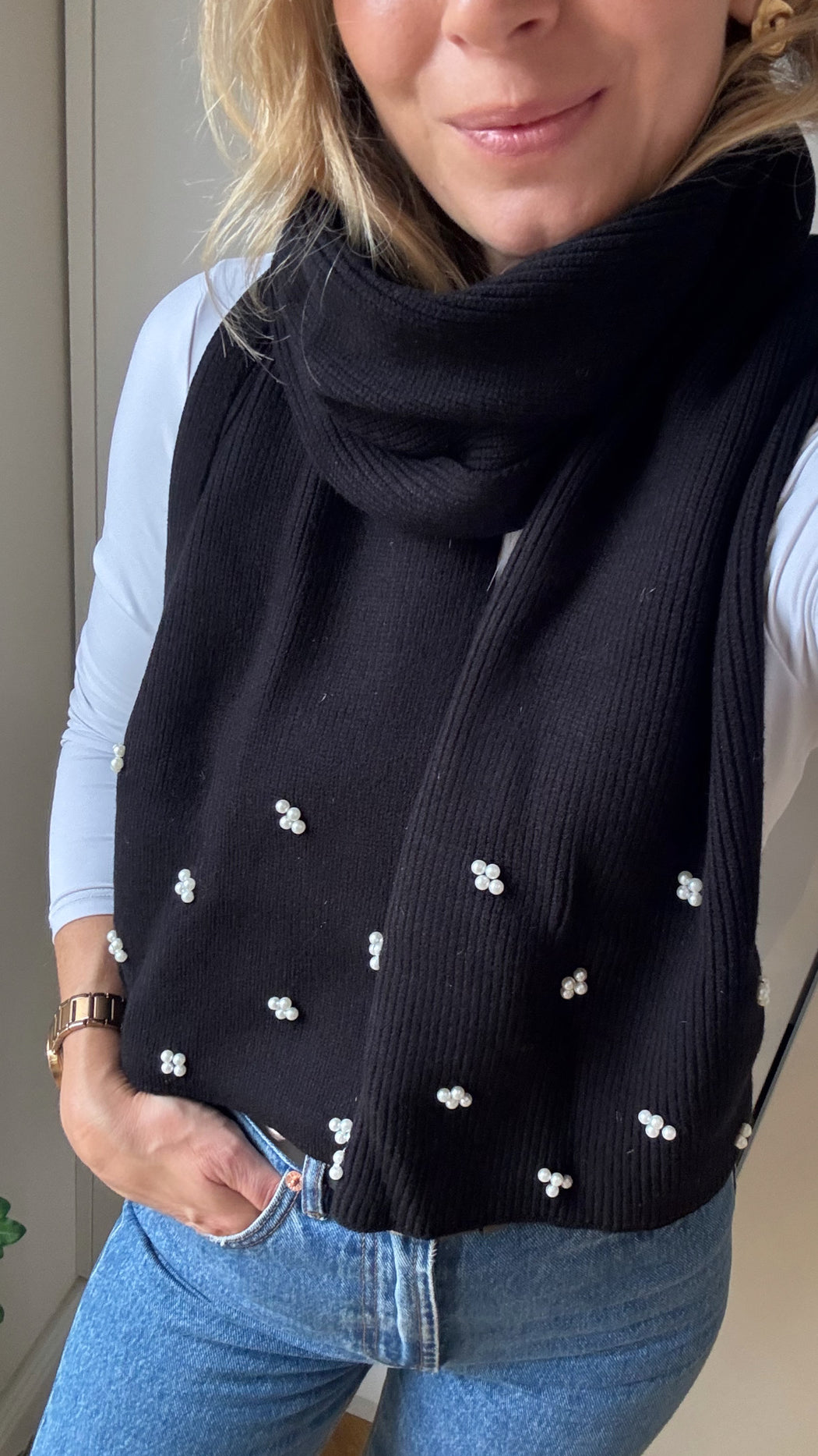 Guess black pearl scarf AW5636VIS03 - BLA