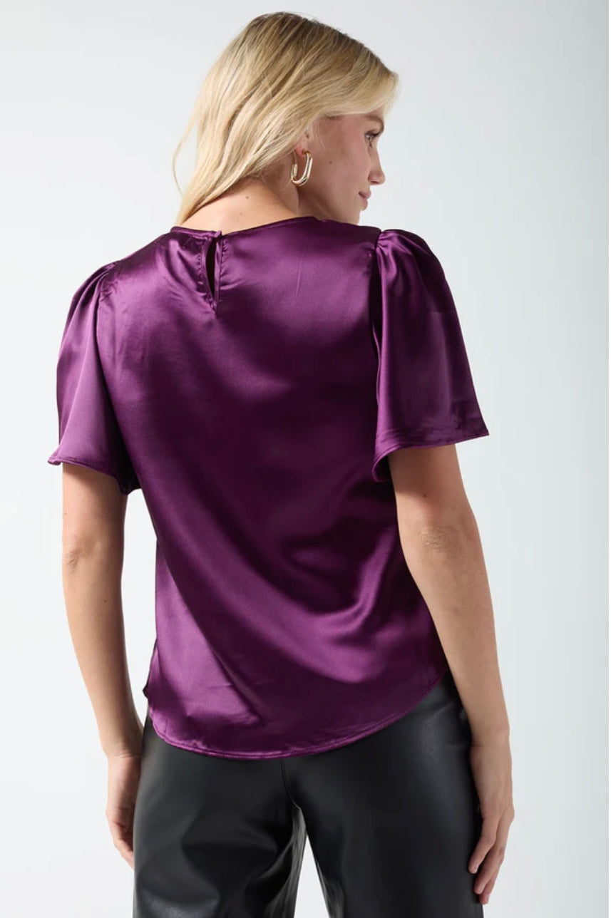 Purple satin top