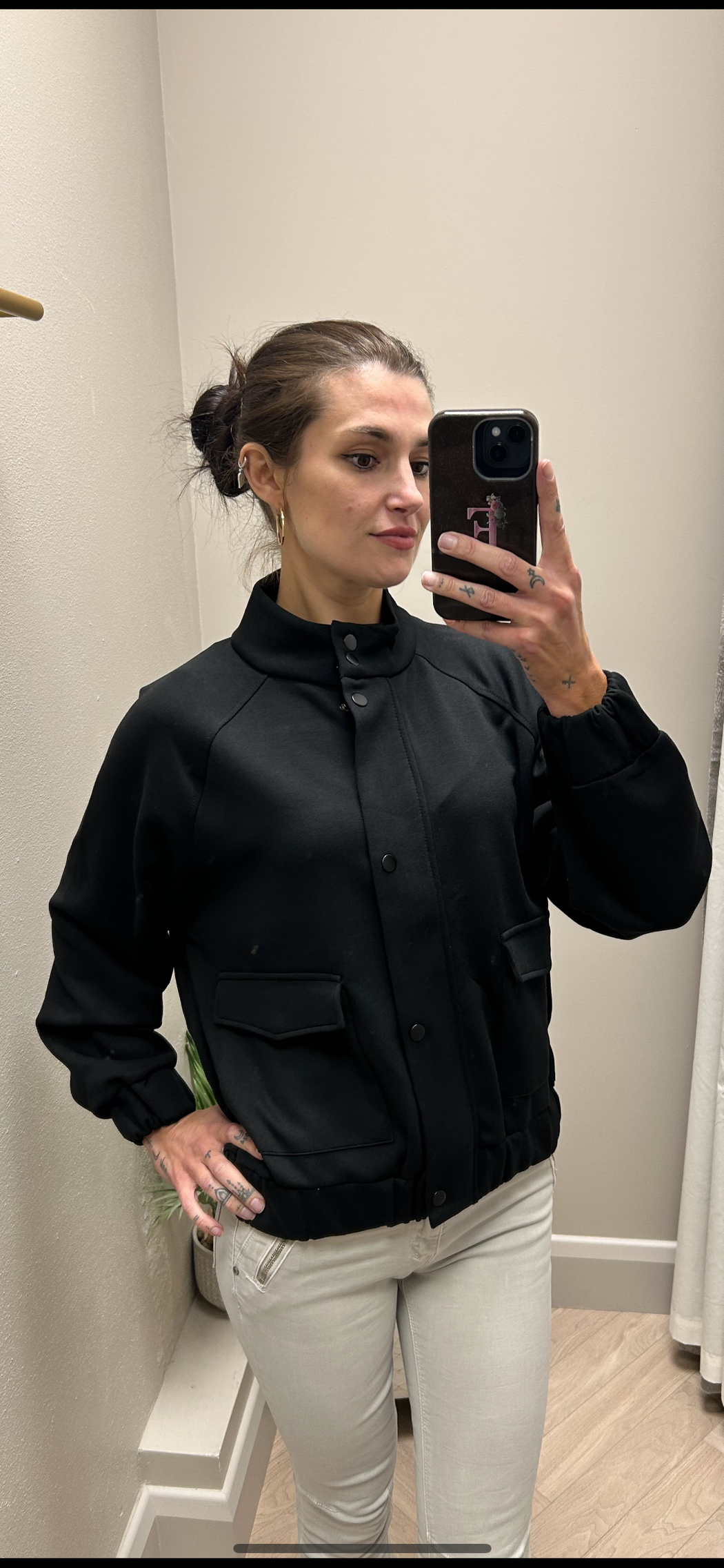 Carmy black buttoned sweater jacket