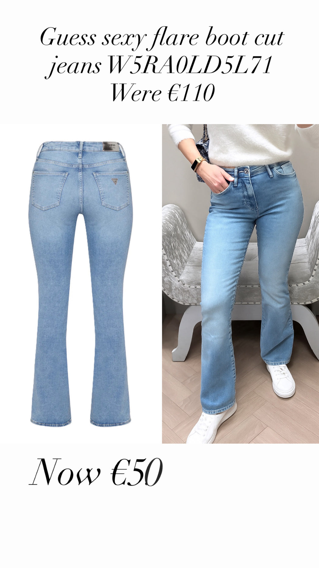 Guess sexy flare boot cut jeans W5RA0LD5L71