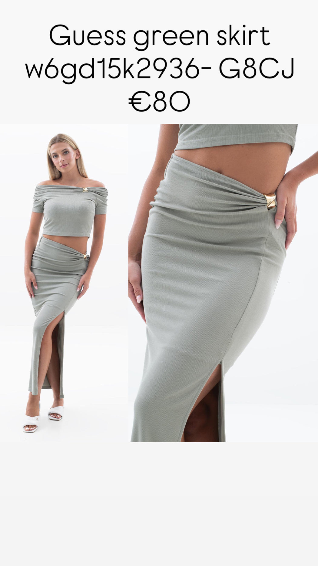 Guess  green skirt w6gd15k2936- G8CJ