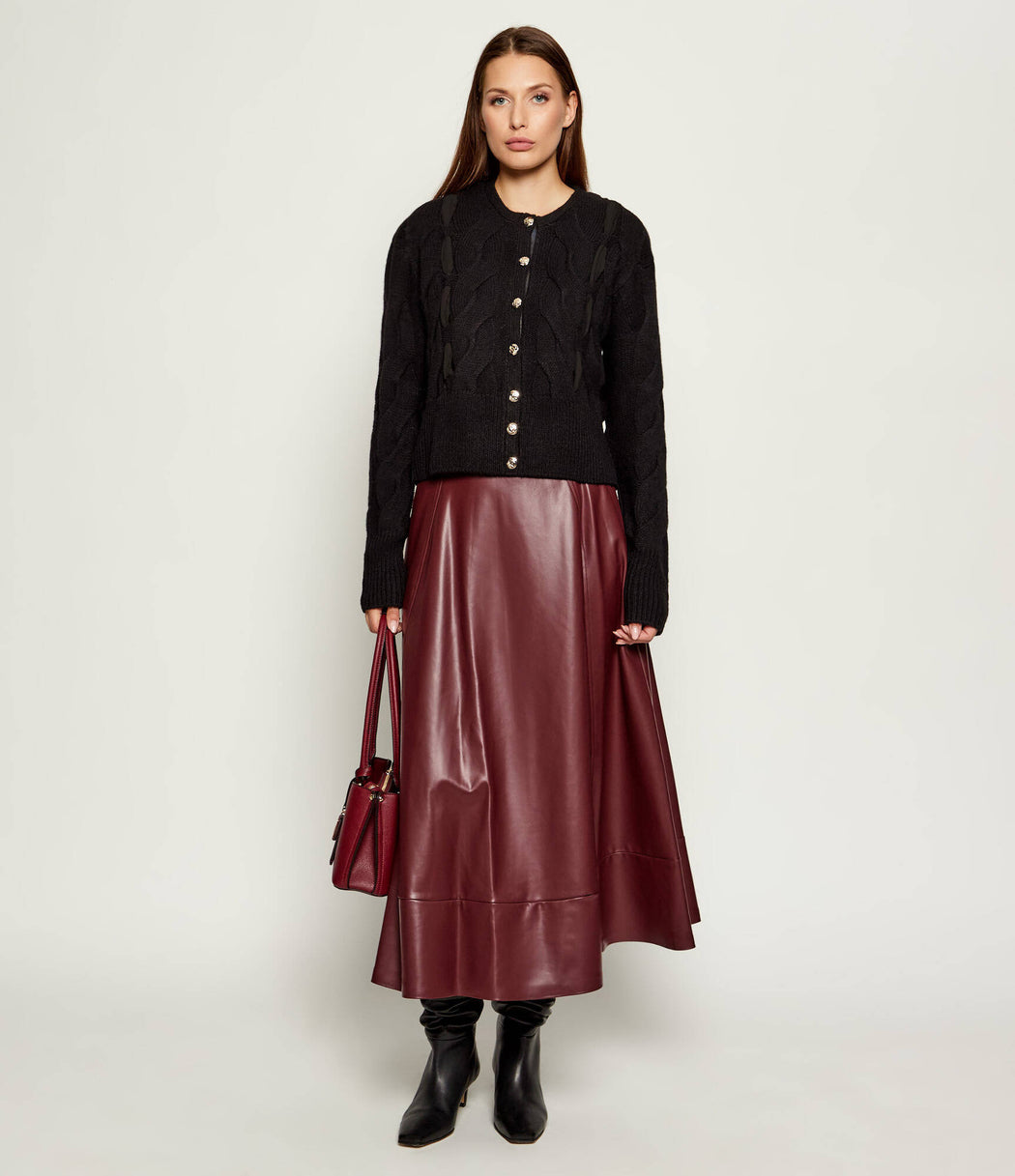 Guess delores faux leather longette maxi skirt w5bd71k8s30