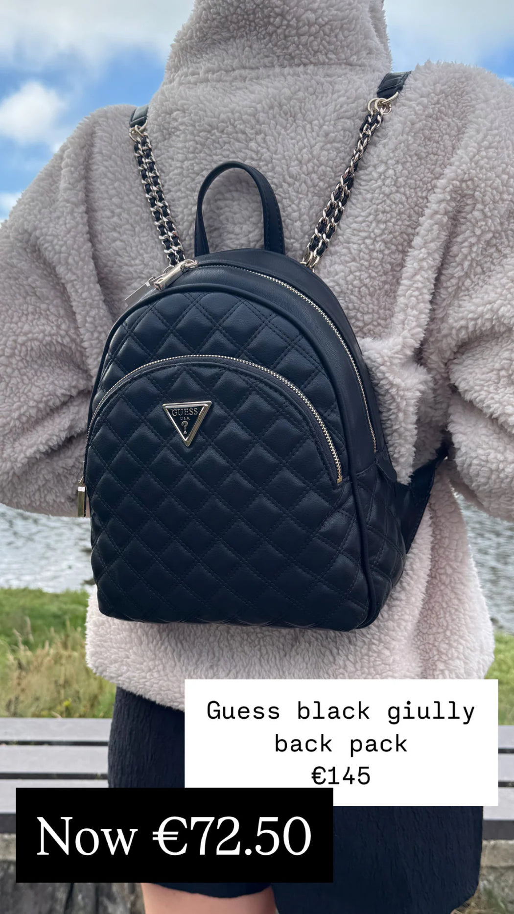 Guess black giully back pack QG874832