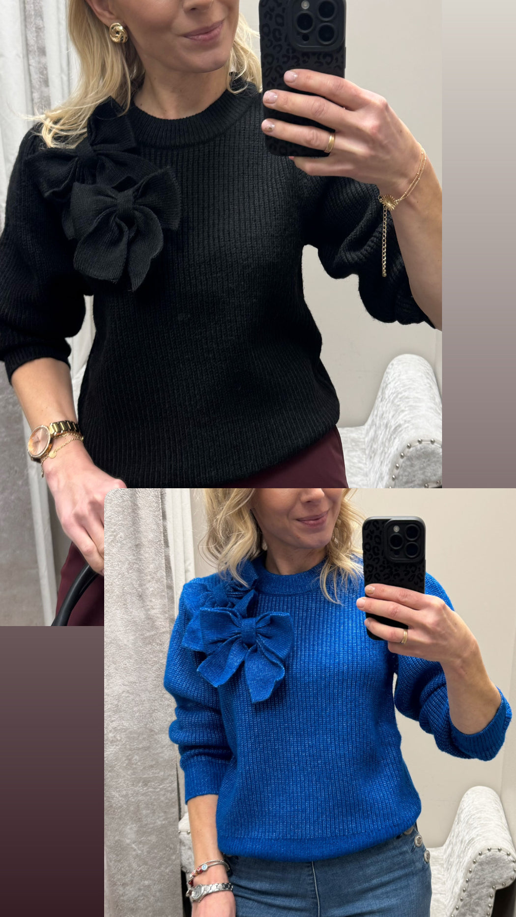 Charlie black bow knit