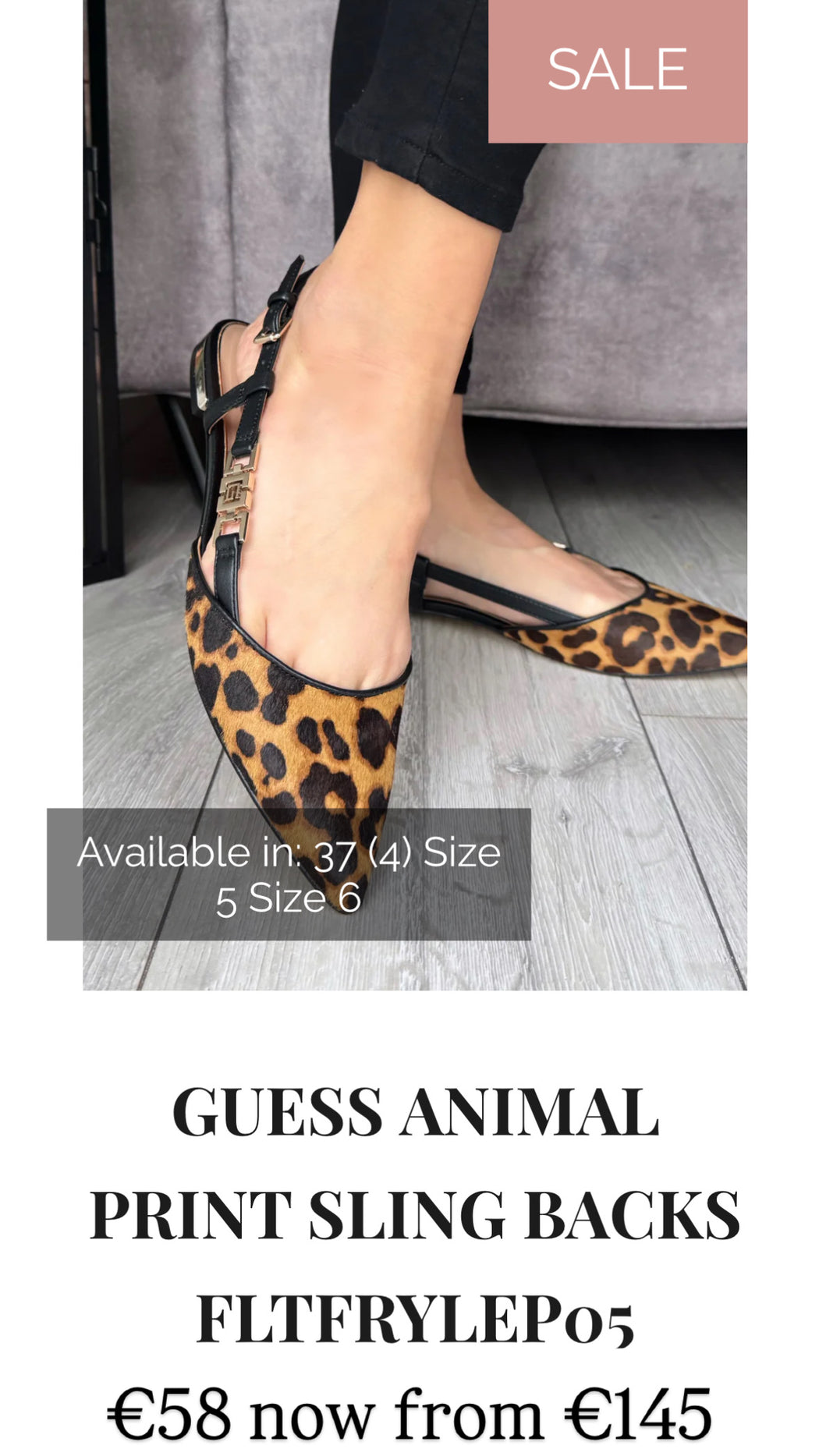 Guess Animal print sling backs FLTFRYLEP05