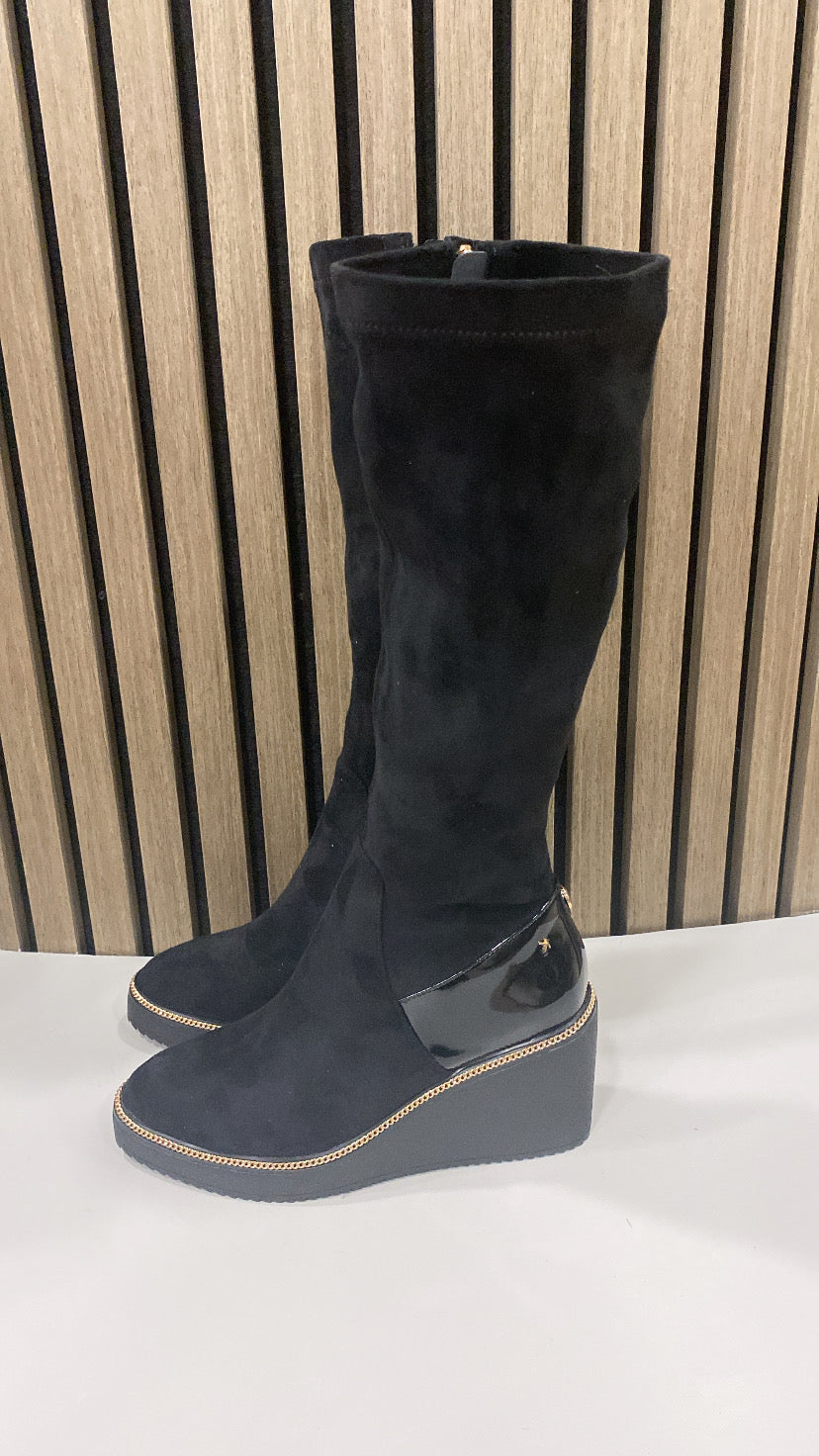 Cailedon schwarz black wedge  boots