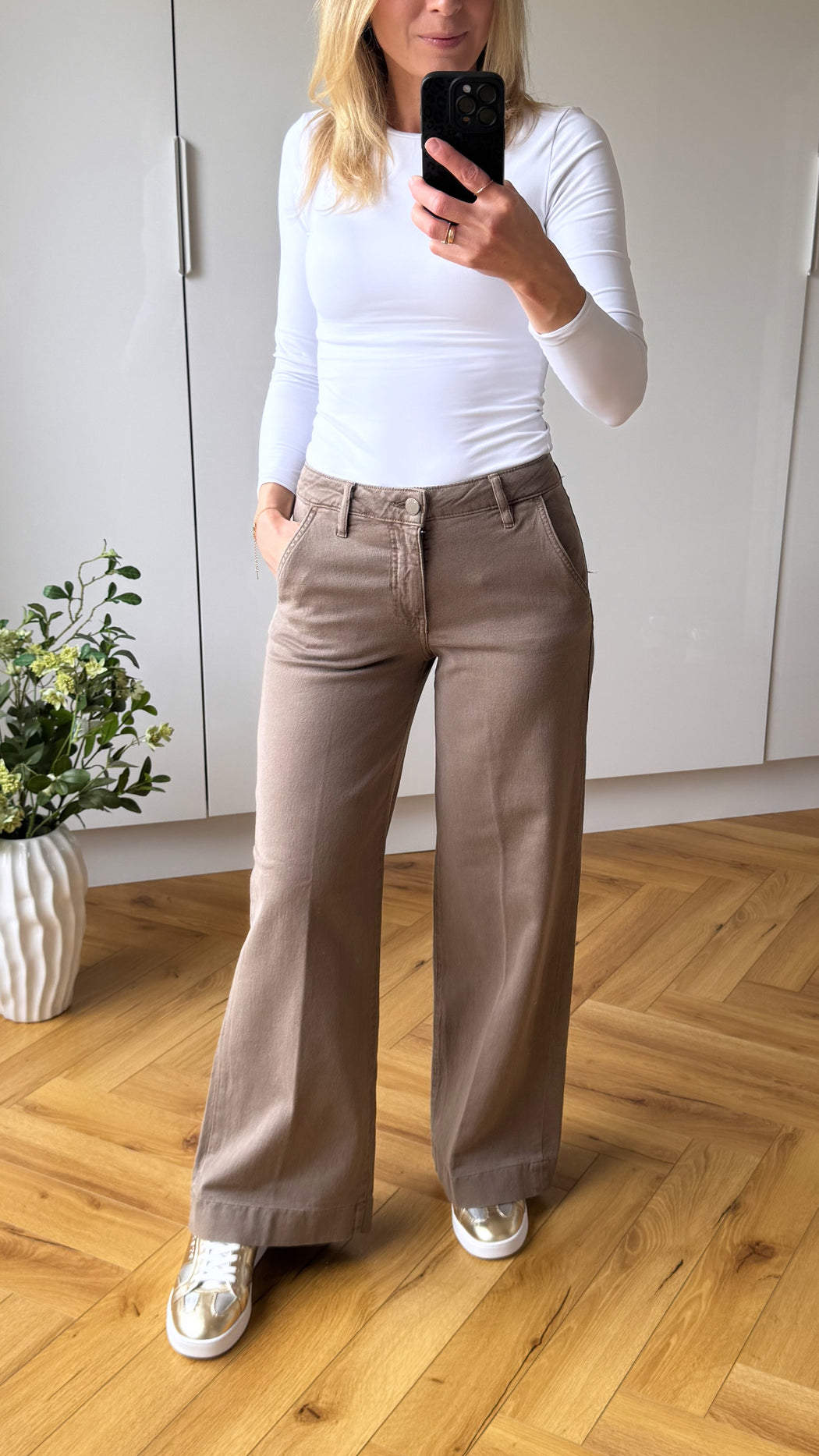Zoya guess wide leg cropped jeans  taupe w5ra1Lwfxva- G1EC