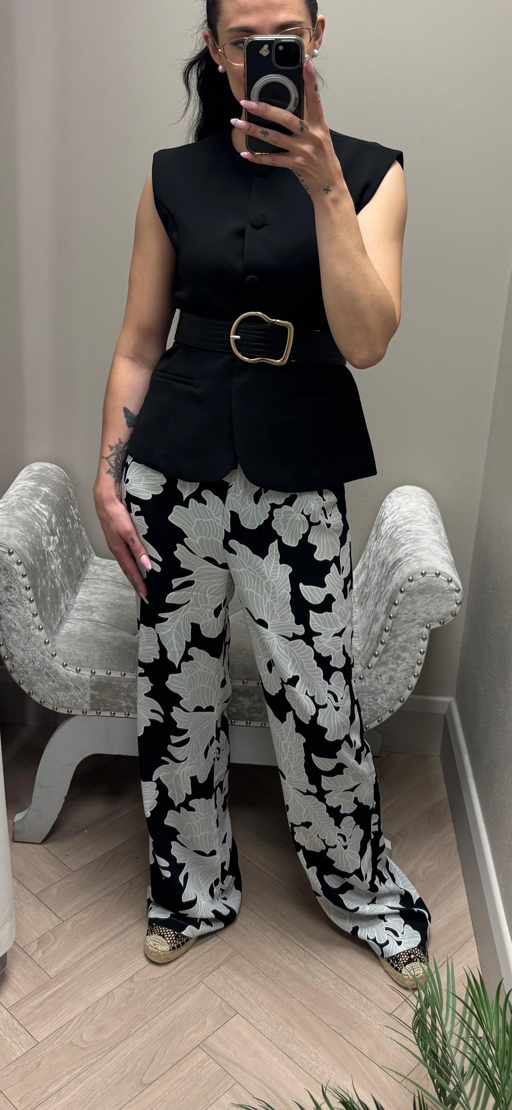 Nolita black  print trousers