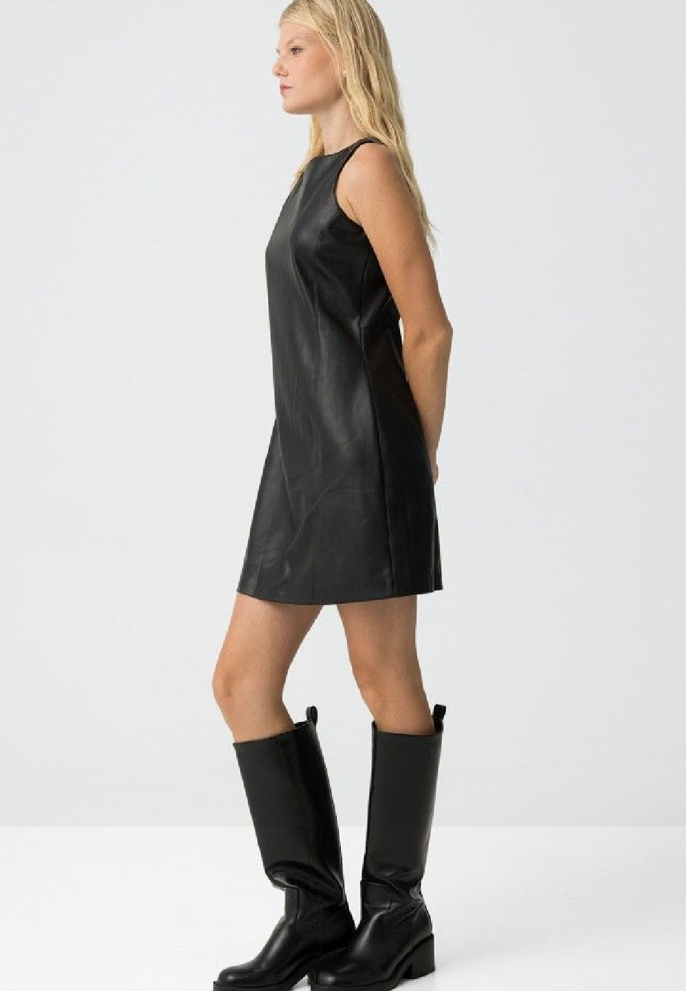 Classy faux leather dress
