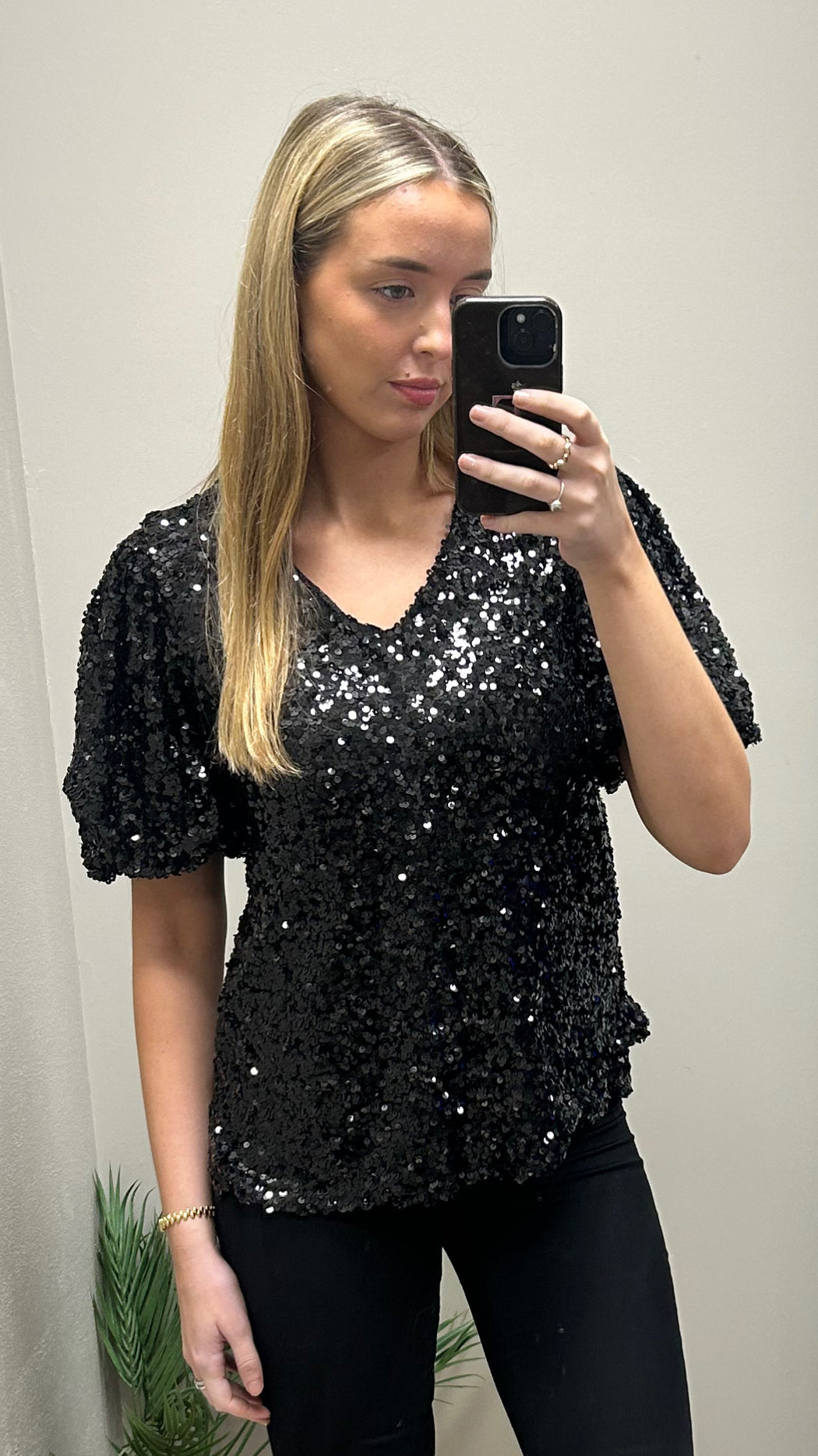 Black  Emma sequin top