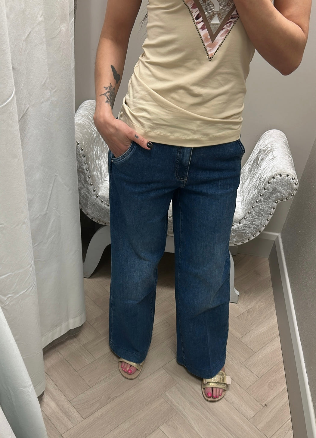 Guess wide leg flare jeans W5RA1LD5L73