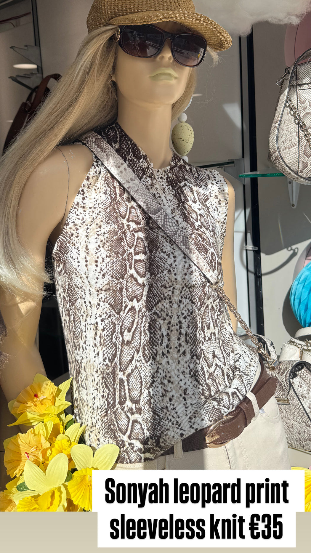 Sonyah leopard print sleeveless knit