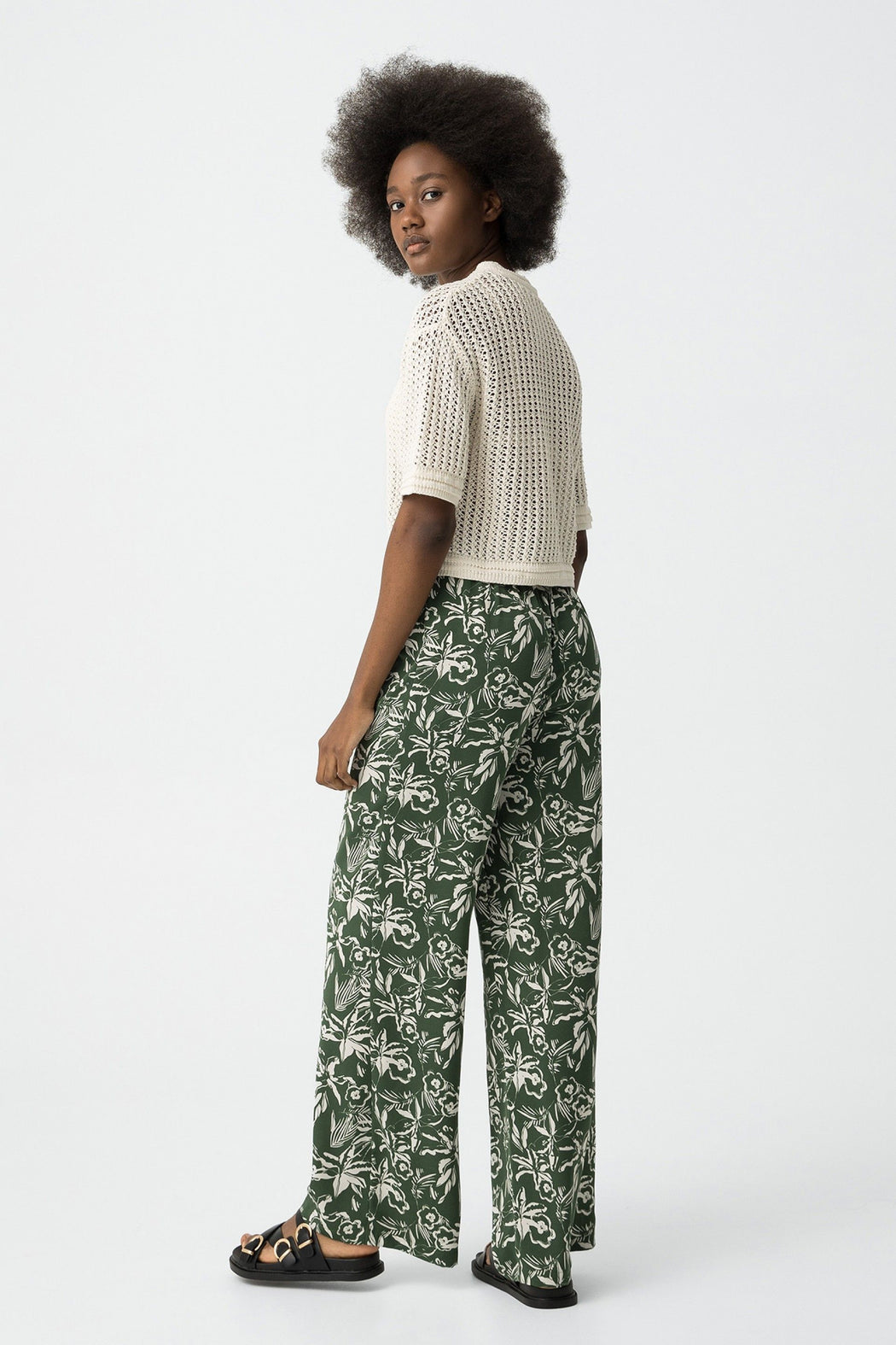 Nolita green print trousers