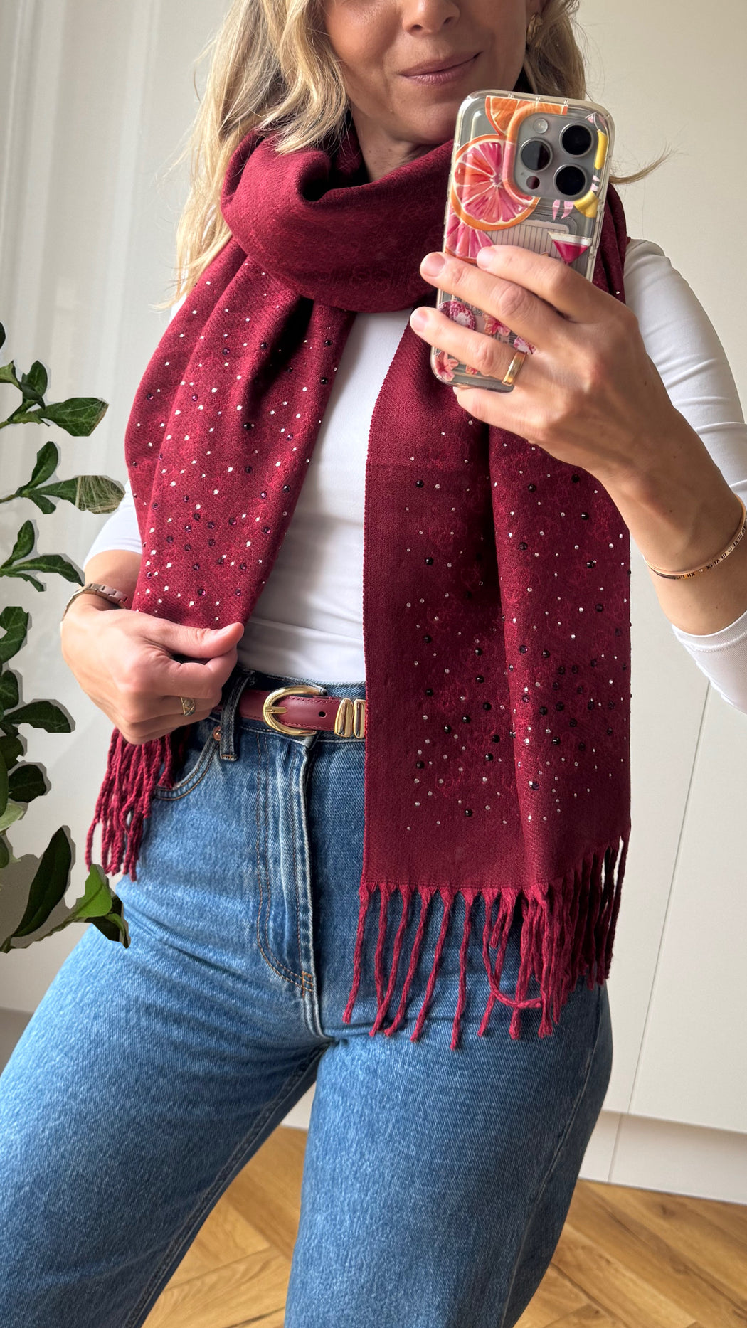 Guess burgundy scarf  AW5658POL03 - BUR