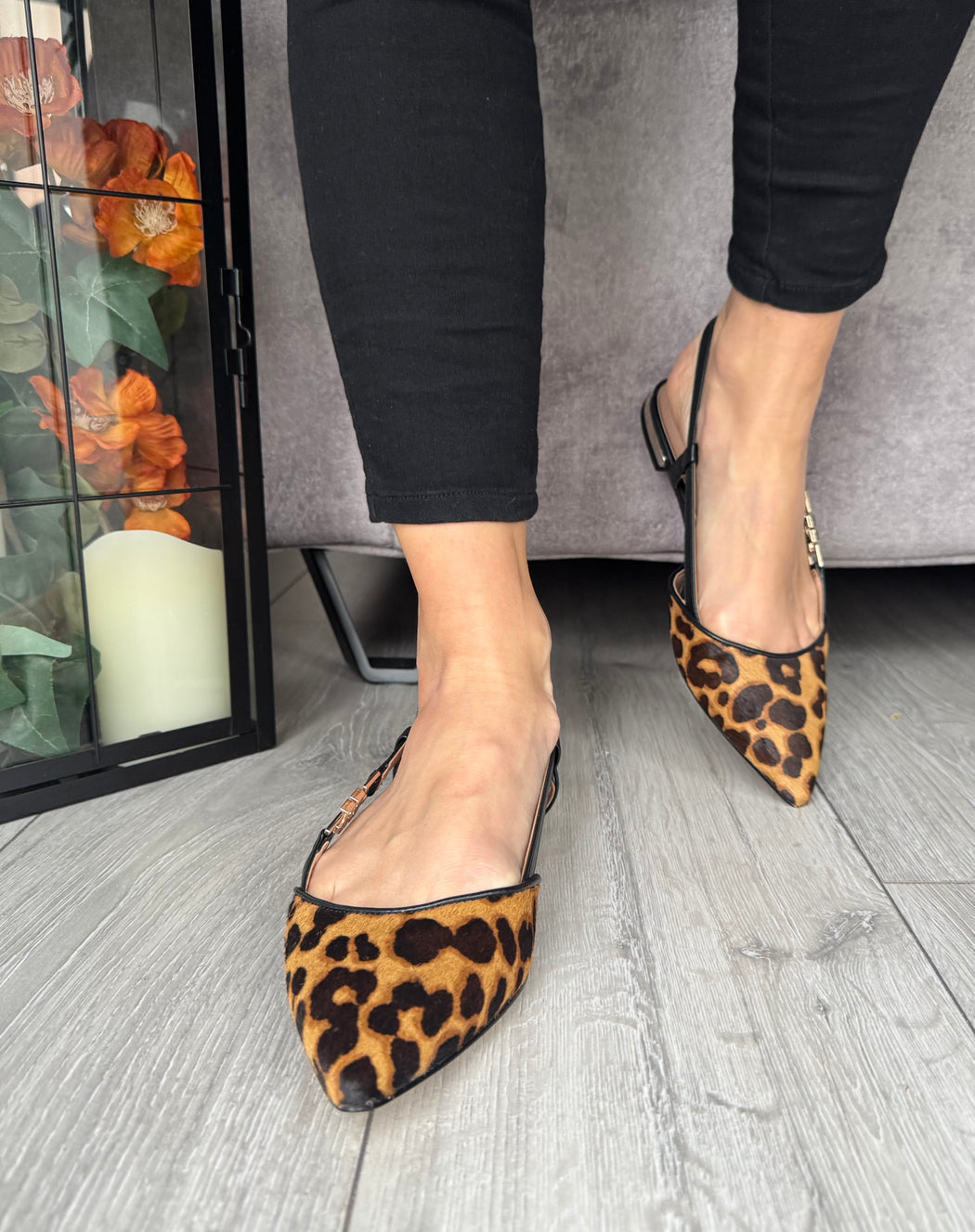 Guess Animal print sling backs FLTFRYLEP05