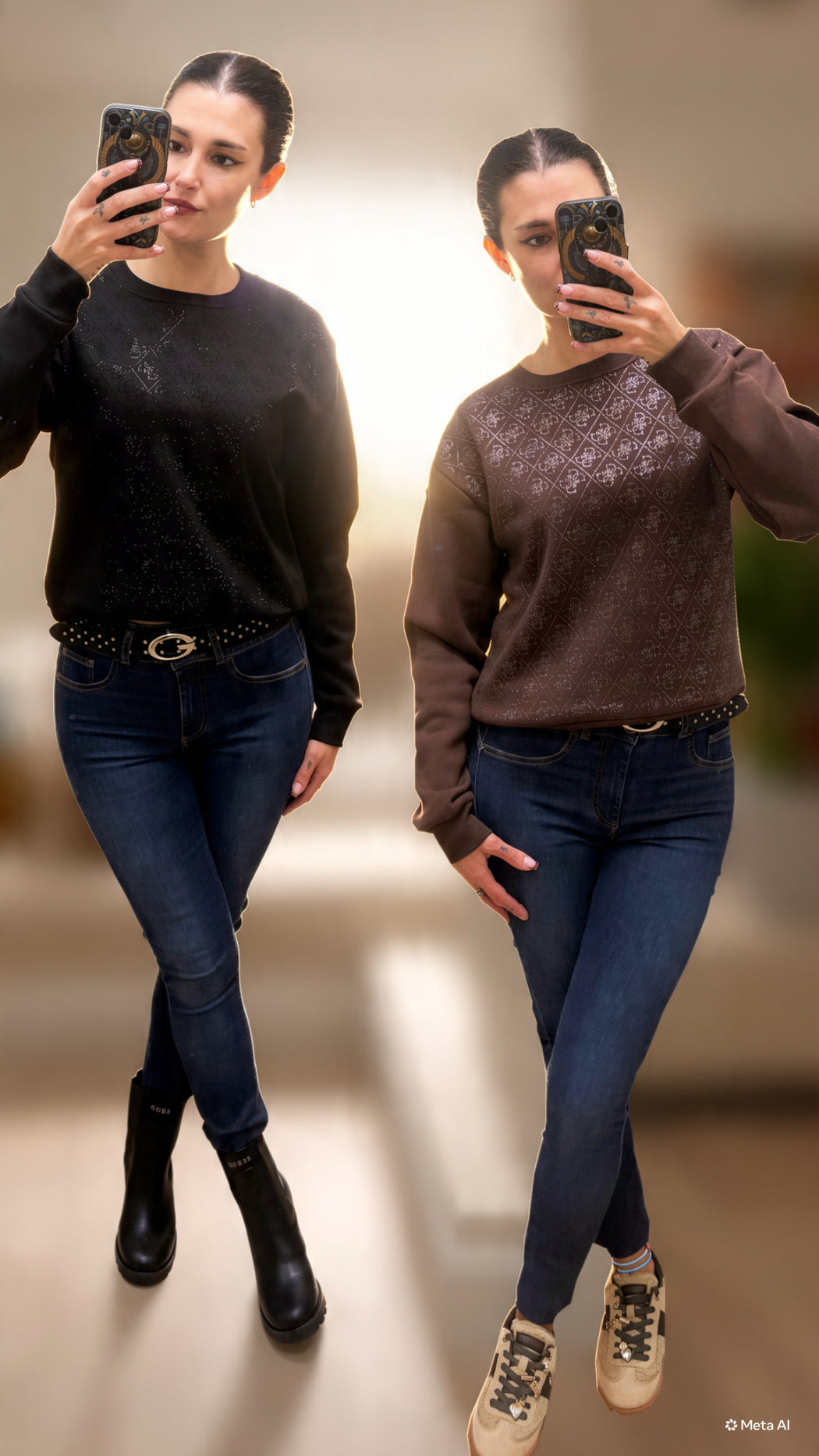 Guess black all over logo sweater w6bq14k6060