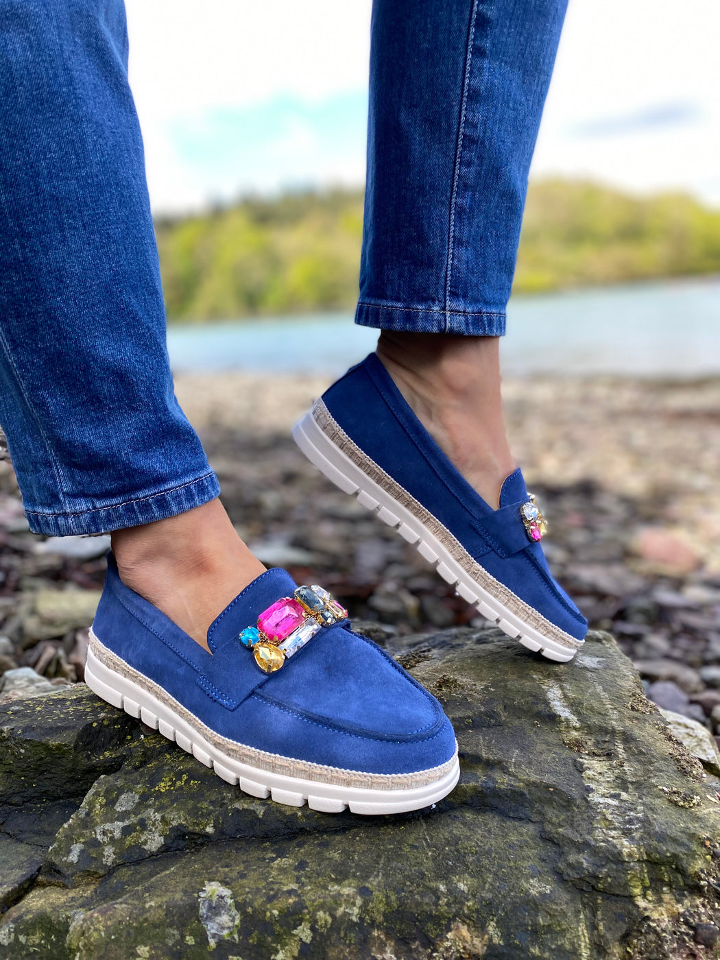 Chatteris blue lagoon jewel loafer