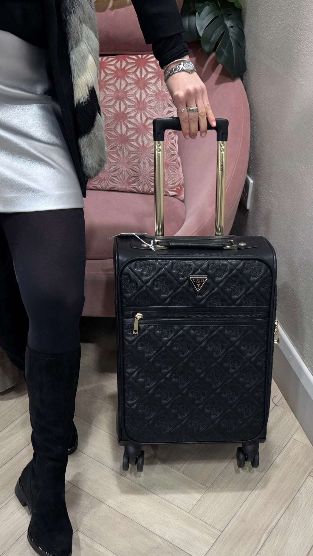 Adelasia guess who I Embossed-4G Logo cabin luggage ql9658983