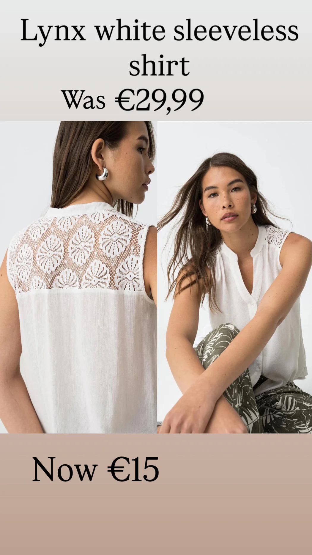 Lynx white sleeveless shirt