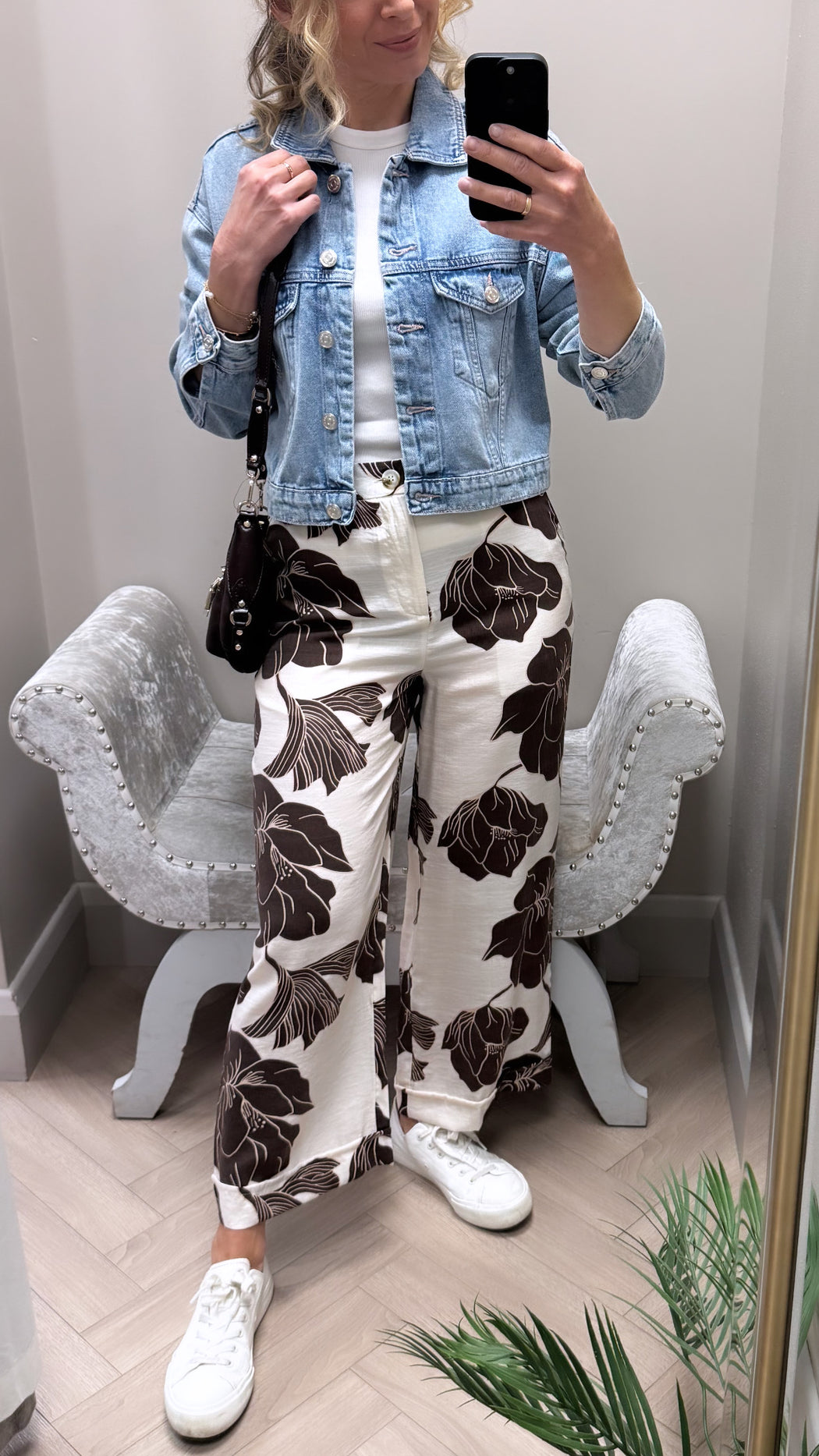 Posey -1 brown/cream  trousers