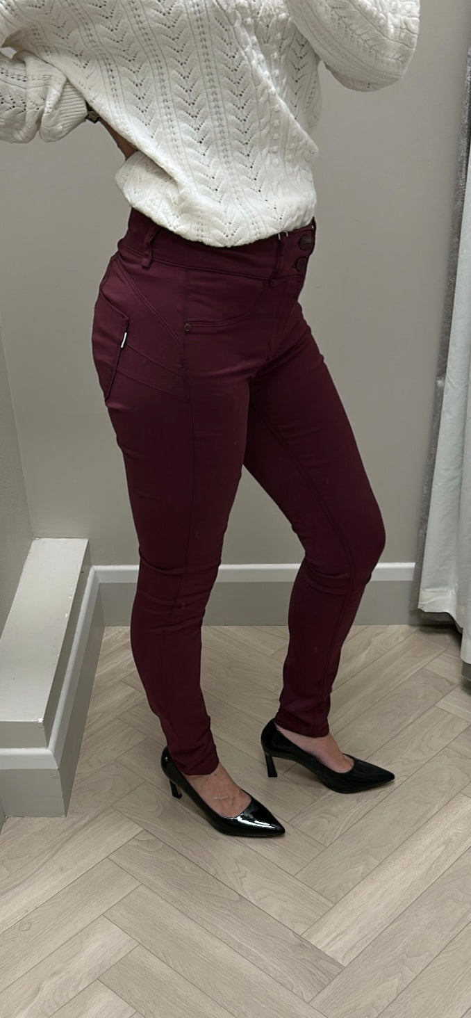 One size wine double up jeans