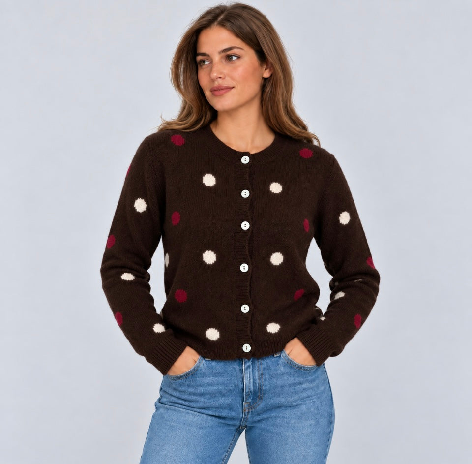 Elizabeth brown Polka cardigan