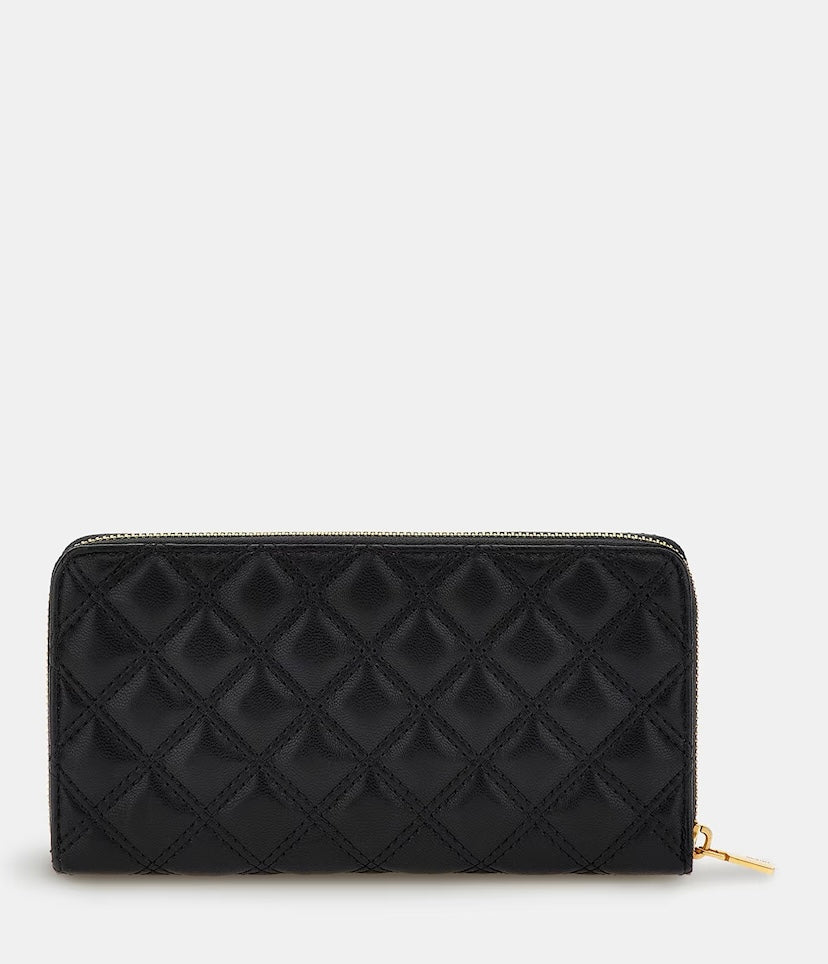 Qa874846 Giully black  quilted maxi wallet