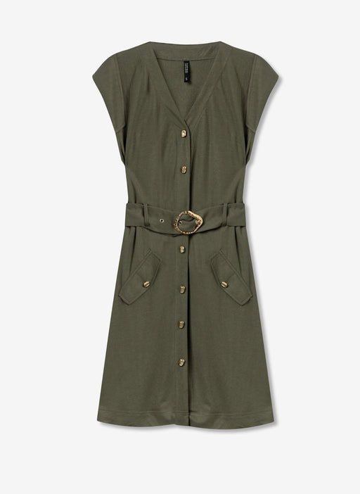 Jabuti khaki belted dress