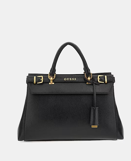 Guess Sestri Pebbled Luxury Satchel - Black - One Size