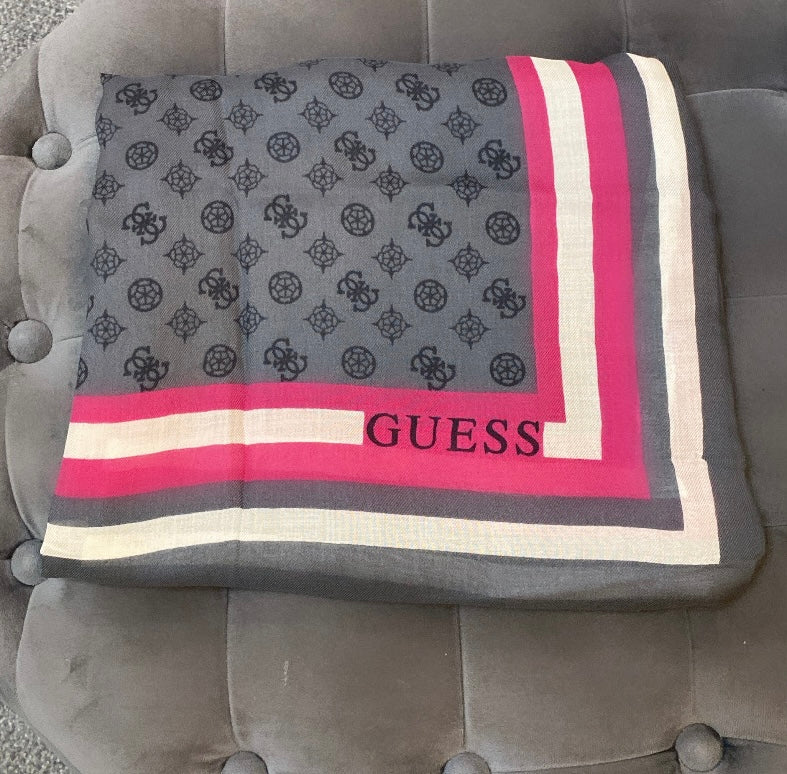 Aw5121mOD03 guess grey pink logo scarf